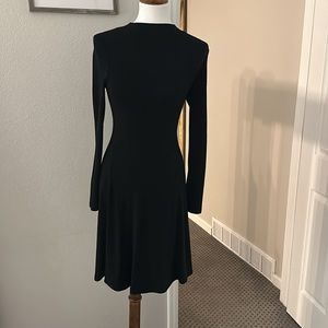 Vince Black long sleeve fit, and flare knit dress